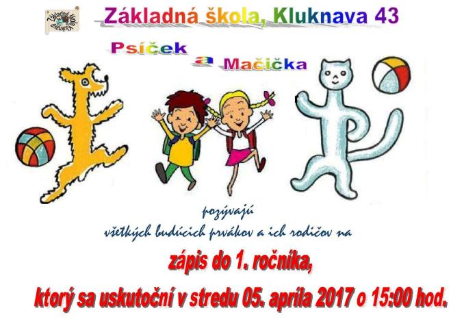 Zápis do 1. ročníka ZŠ