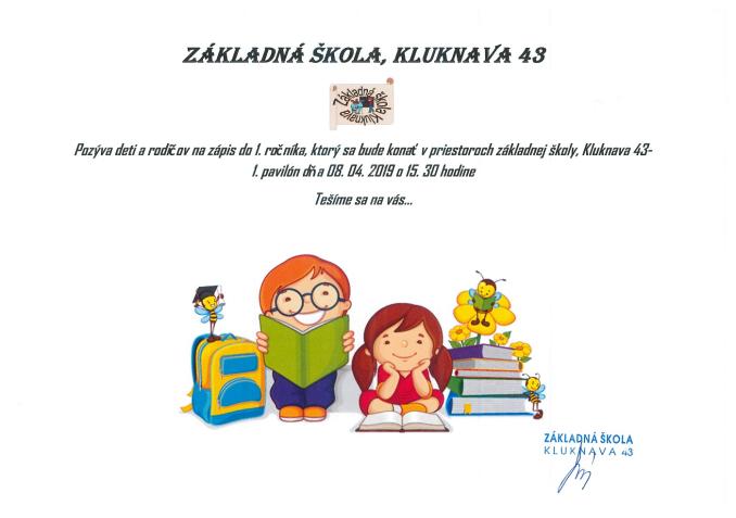 Zápis do 1. ročníka