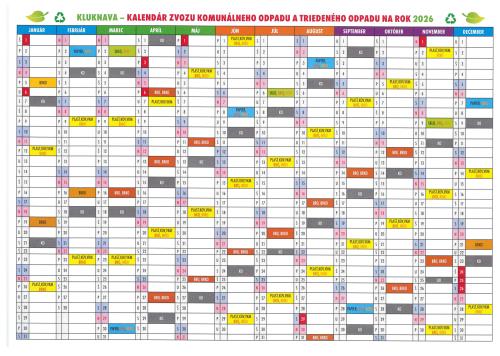 Kalendár zvozu odpadu 2026